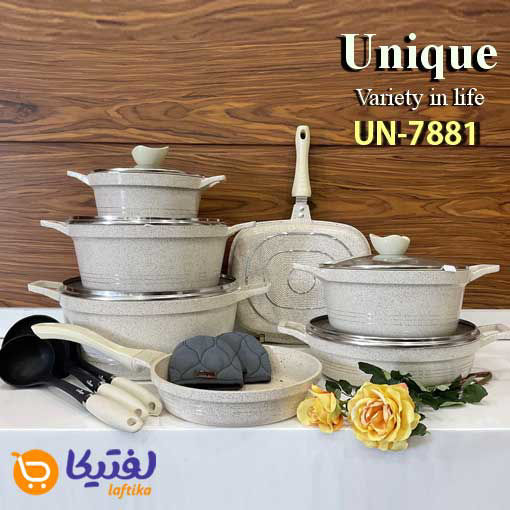 سرویس پخت و پز UN-7881 یونیک کلاسیک کرم گرانیتی 16 پارچه