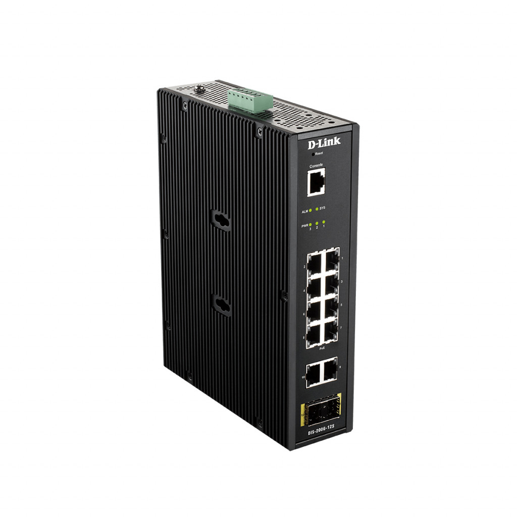 قیمت و خرید سوییچ شبکه مدیریتی 10 پورت 2 پورت SFP دی لینک مدل DIS-200G-12S | نت ران