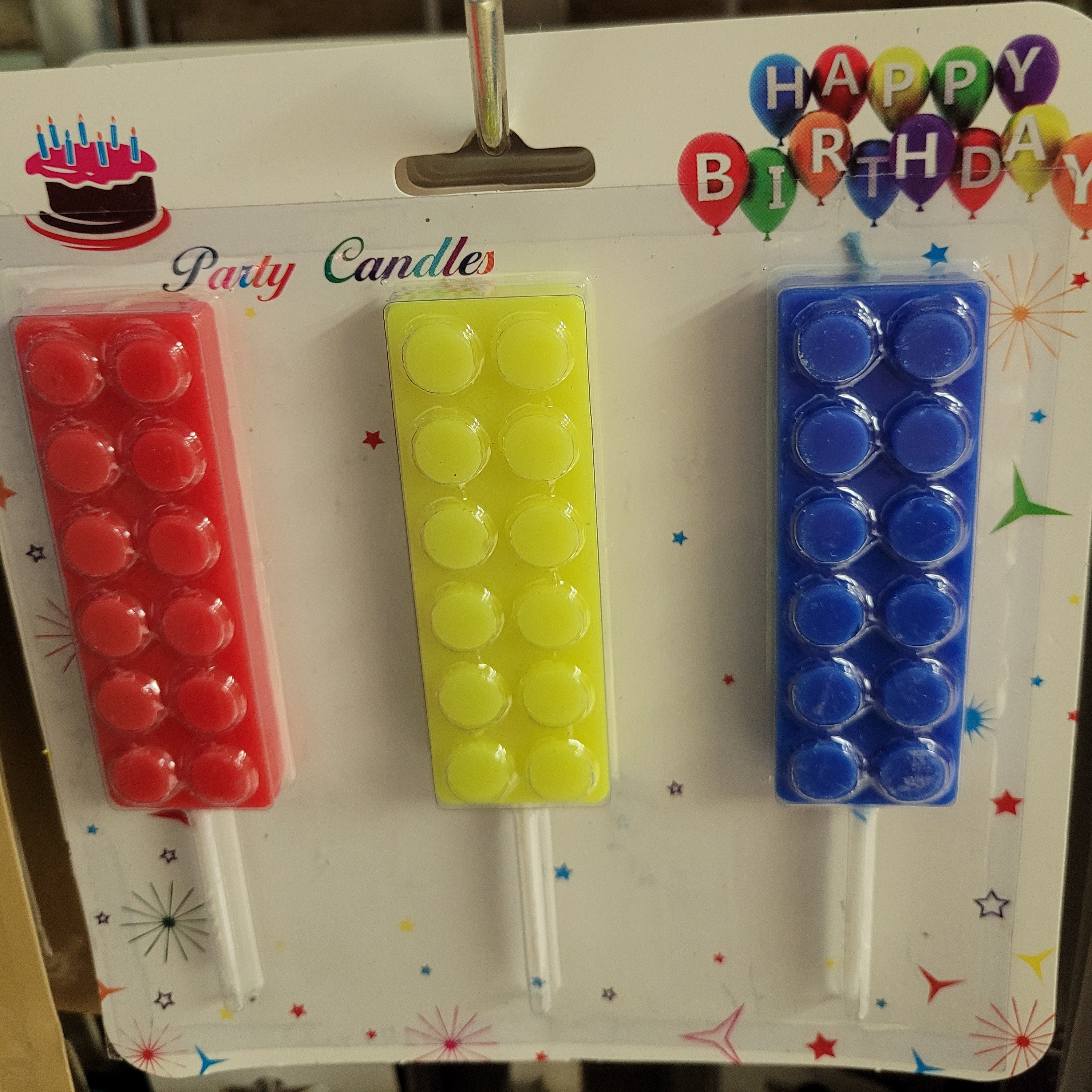 شمع تولد طرح لگو سه عددی هربسته سه رنگ متفاوت (صورتی زرد قرمز)(نارنجی صورتی بنفش)