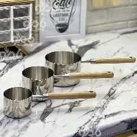 شیر جوش استیل سیلور دسته چوبی