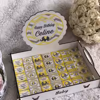 باکس  چوبی شکلات 35 عددی