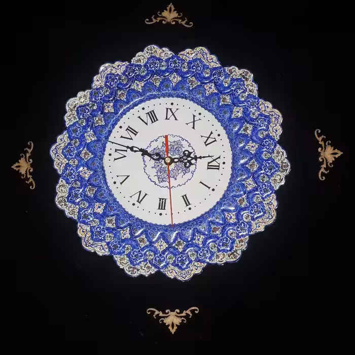 ساعت 30 سانتی میناکاری طرح اسلیمی ختایی