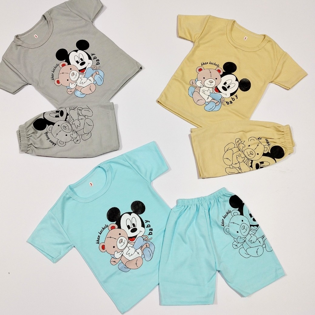 تیشرت و شلوارک میکی موس اسپرت دخترانه و پسرانه با جنس عالی درجه یک