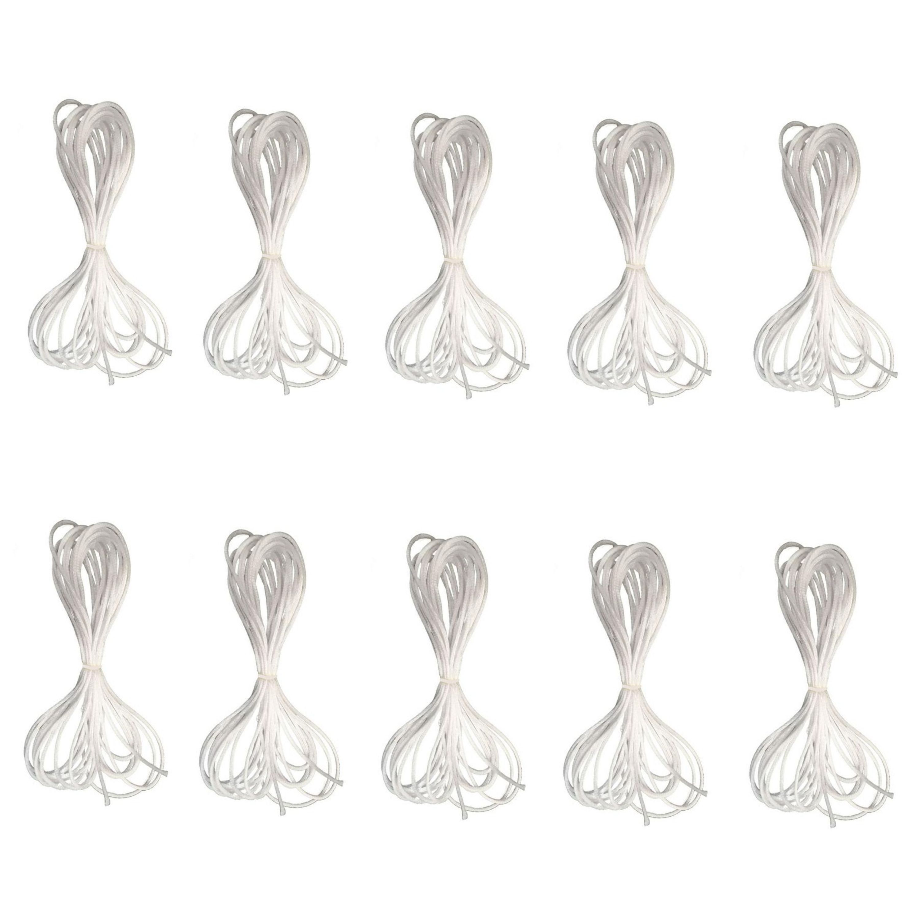 کش قیطانی نازک سفید (بسته 10 عددی - طول هر عدد حدود 5 متر )