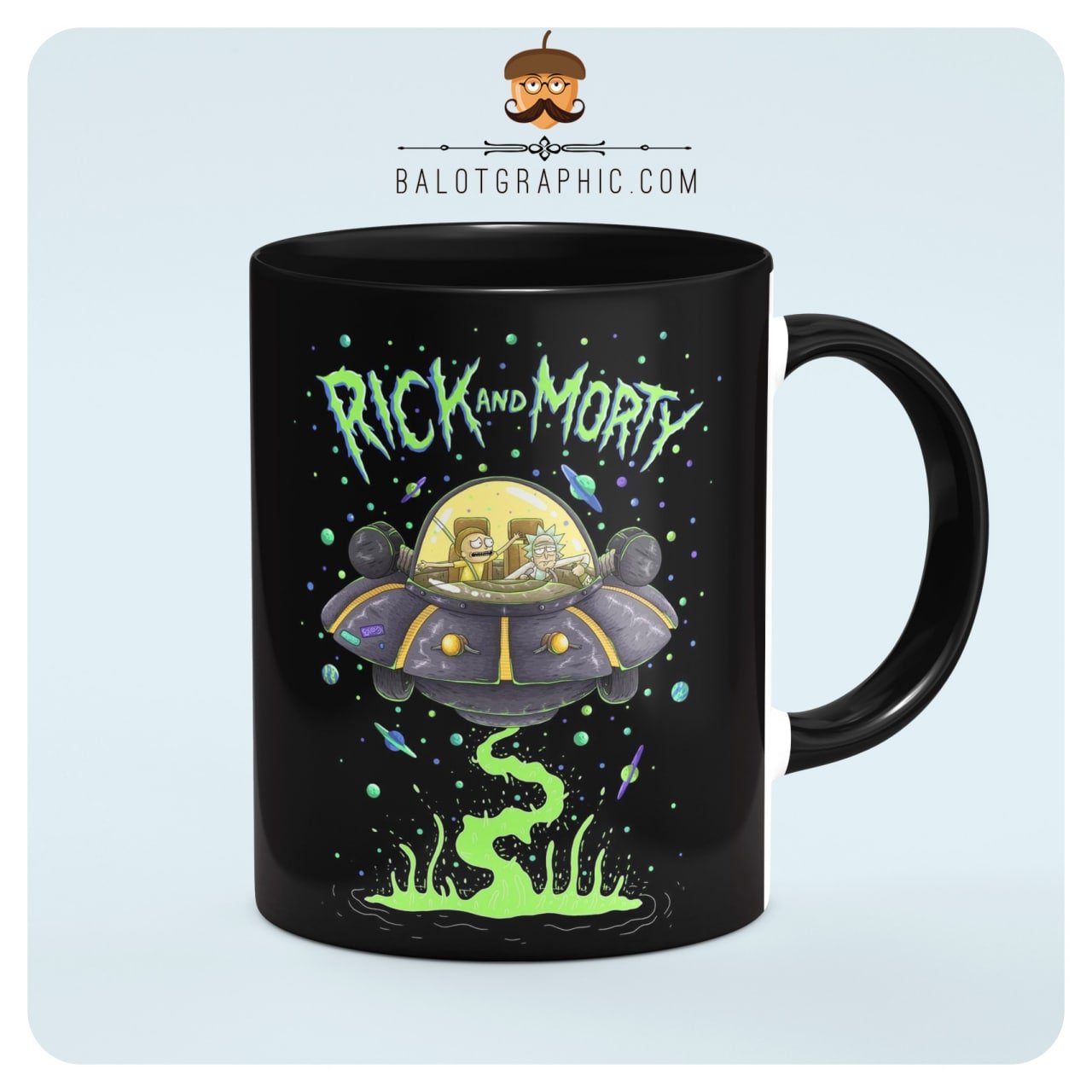 ماگ سرامیکی طرح ریک و مورتی کد BM118 بلوط گرافیک