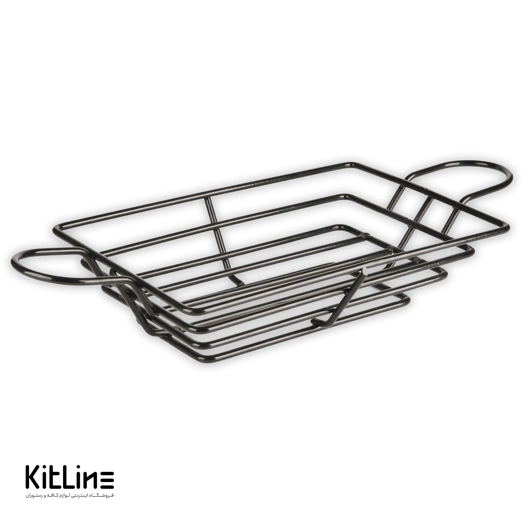 سبد سرو مستطیلی فلزی 6×17×26 سانتیمتری با جای سس کاپ مشکی کیچن تک