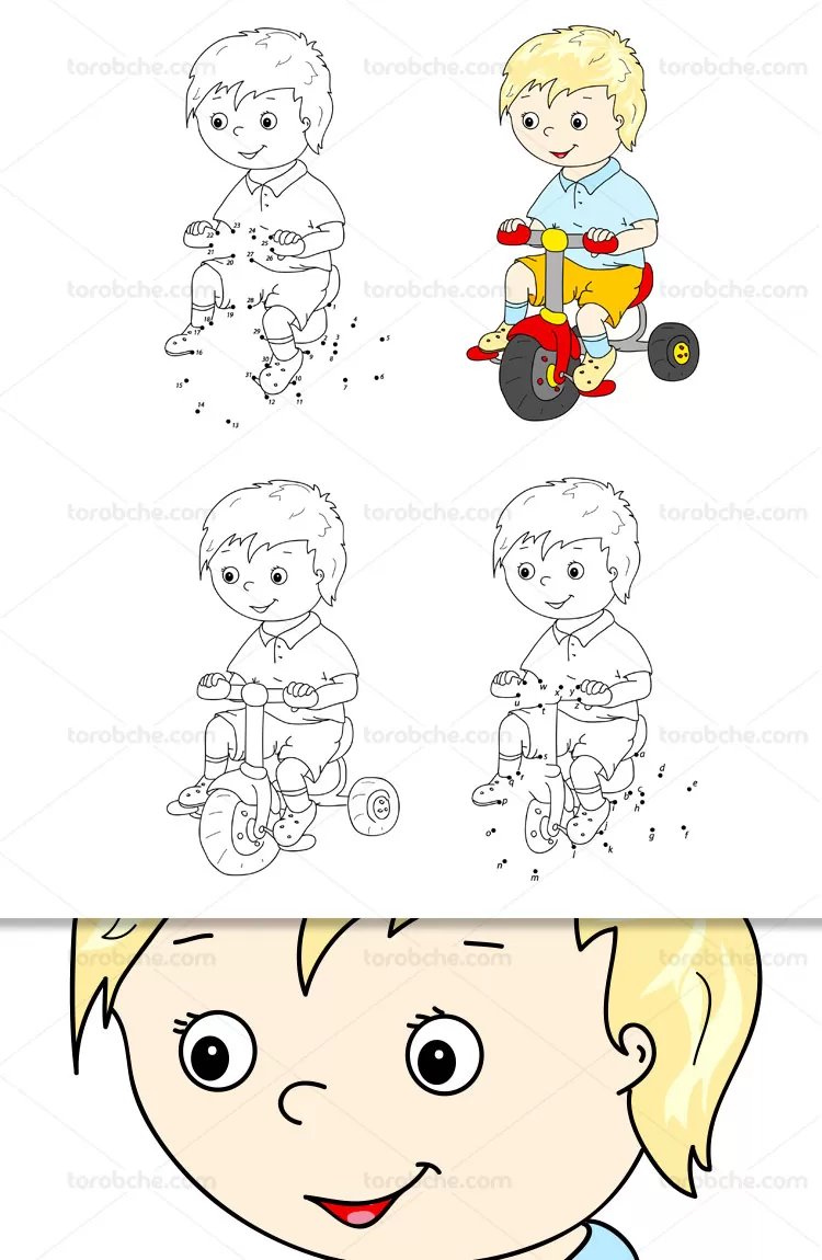 آموزش نقاشی کودک ترسیم پسر بچه | گرافیک با طعم تربچه