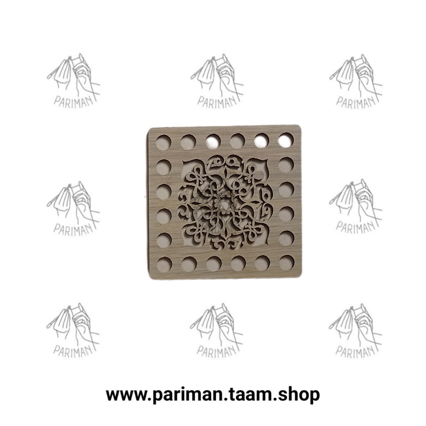 کفی چوبی مربع طرح دار 8سانت