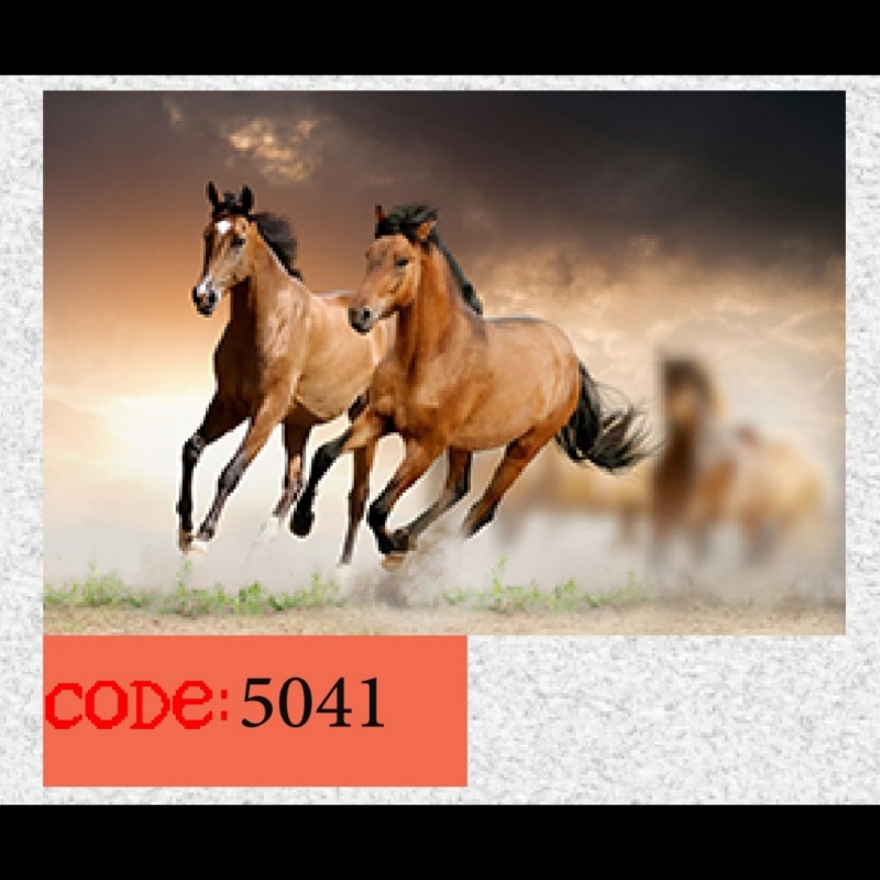 تابـــلوچـــاپی مخمـــل مجمــوعه حیـــوانات(اســـب) سایــــز 20در30