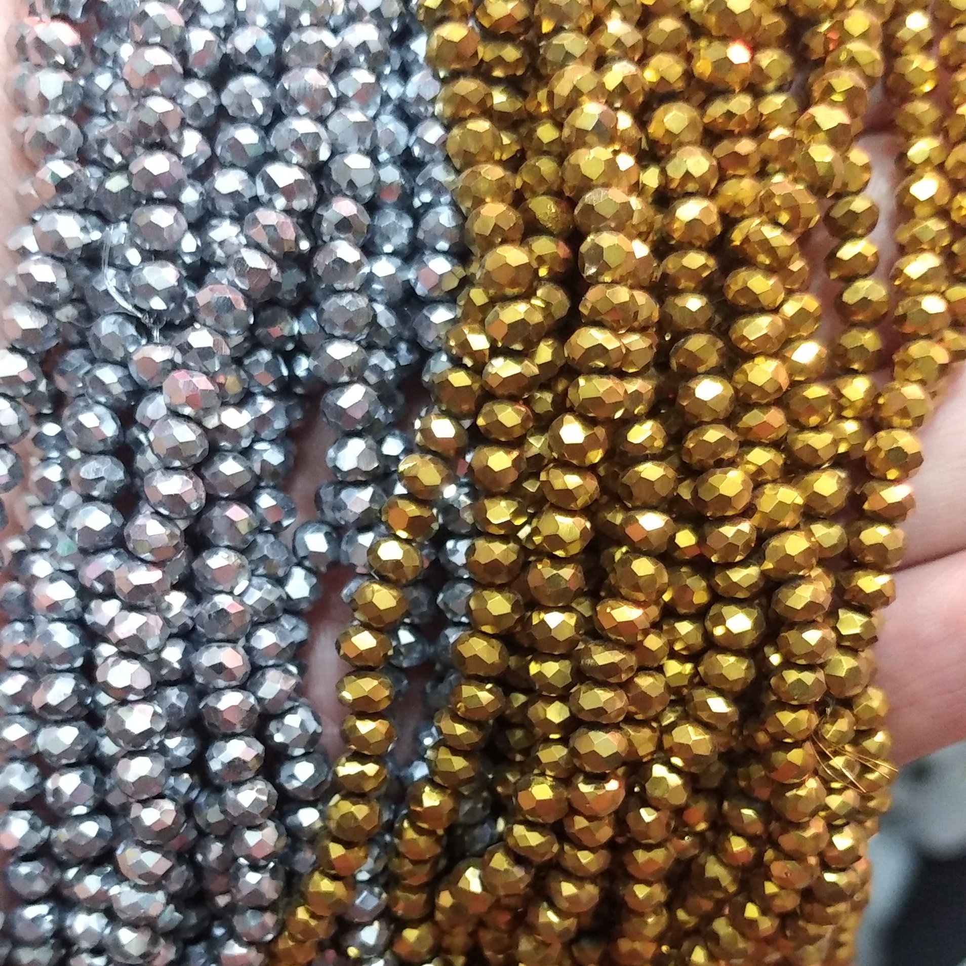 کریستال طلایی نقره ای سایز 4 یک بند