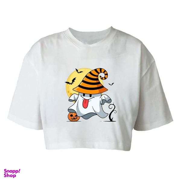 کراپ‌ تاپ آستین کوتاه زنانه مدل c295 طرح روح