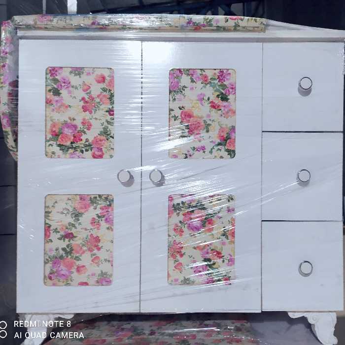 میز چرخ خیاطی آسانسوری و میز اتو فندق چوب ملامینه درجه 1 رنگ سفید و قهوه ای 