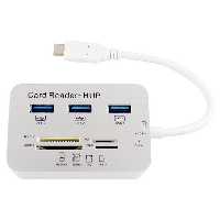 هاب USB 3 و رم ریدر (کارت خوان) USB TYPE-C لمونتک