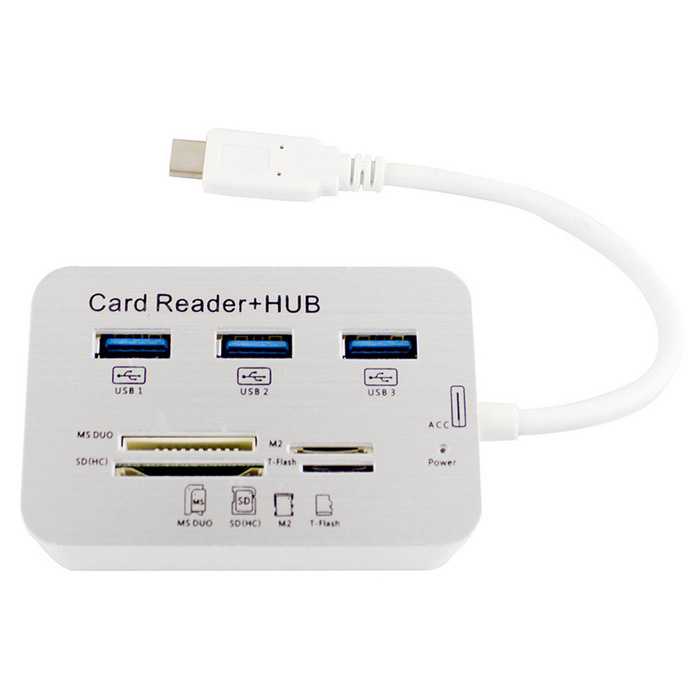 هاب USB 3 و رم ریدر (کارت خوان) USB TYPE-C لمونتک