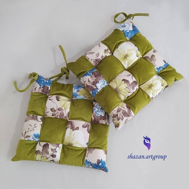 بالشتک صندلی جفتی (چهل تکه لمسه مخمل) مربعی (بالشتک نشیمن)