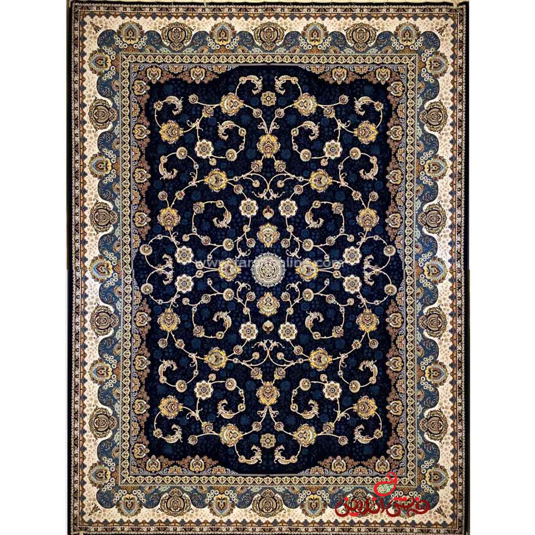 فرش ماشینی شاهکار صفویه 3830 سرمه ای