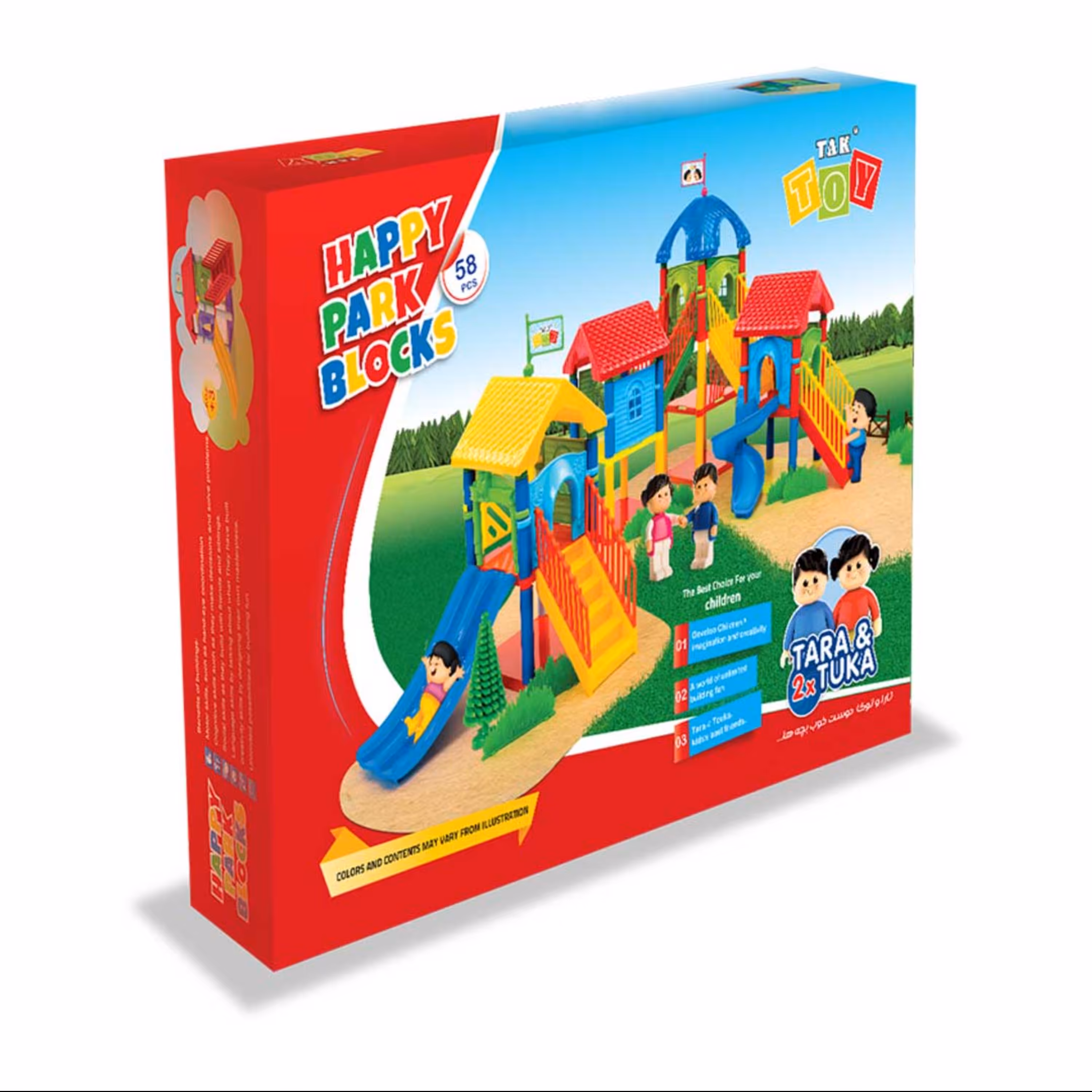 اسباب بازی لگو ساختنی پارک شادی 58 قطعه برند تک توی مناسب برای 3 سال به بالا