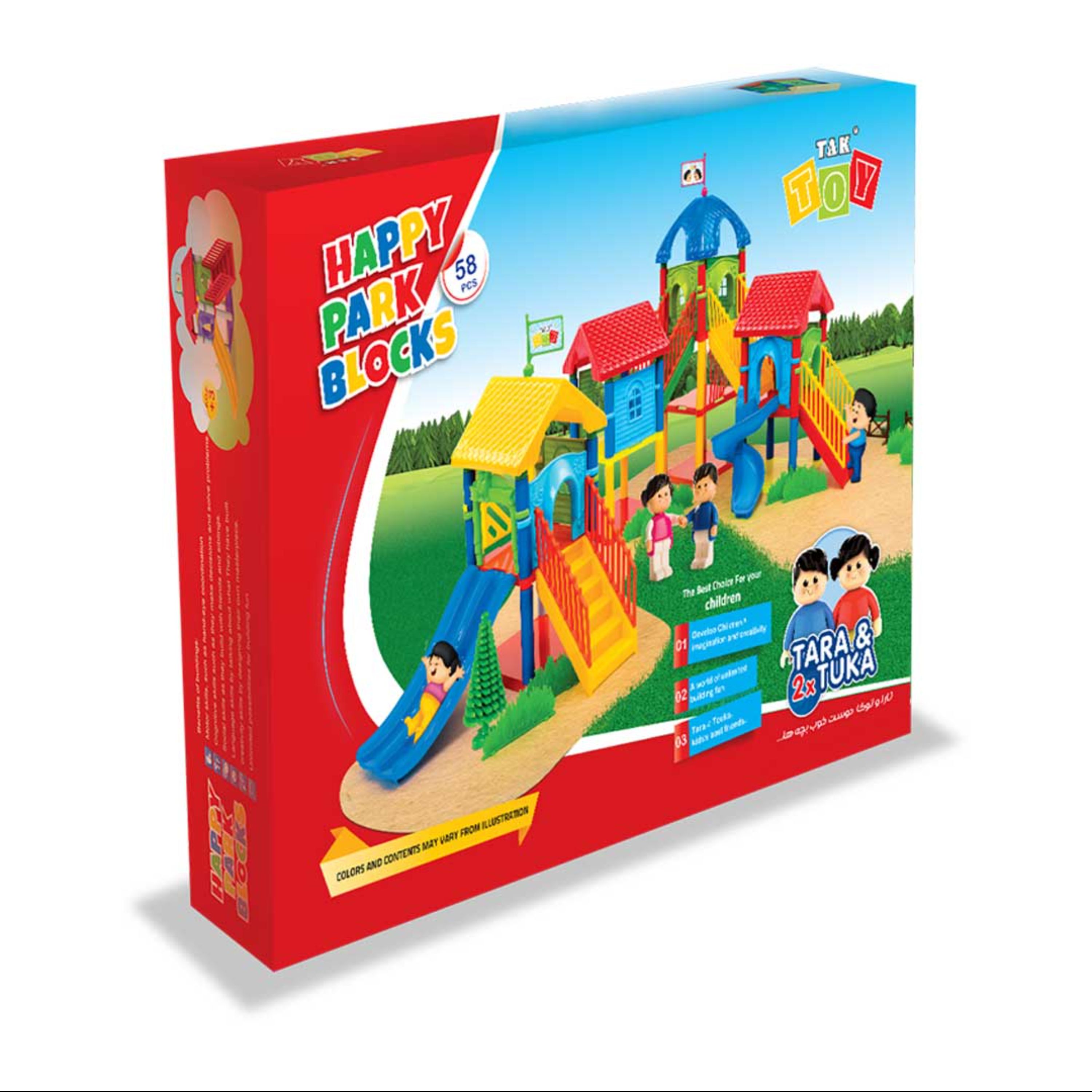 اسباب بازی لگو ساختنی پارک شادی 58 قطعه برند تک توی مناسب برای 3 سال به بالا