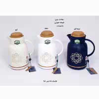 فلاسک شیشه دار  1.5 لیتر SJ طرح درب چوبی در 2 رنگ سفید و مشکی