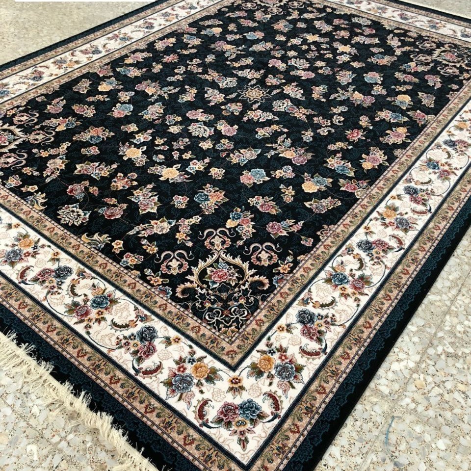 فرش 700 شانه اصل 12 متری نقشه گیلدا سرمه ای  تراکم 2550