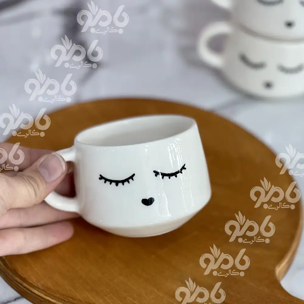 فنجان سرامیکی چاپ چشمی مخروطی
