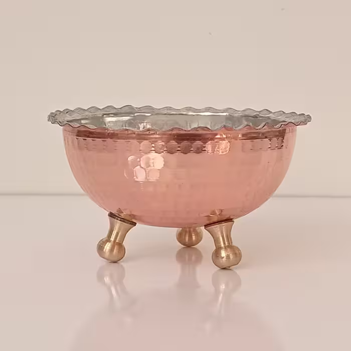 پیاله مسی سه پایه برنجی نانو تک عددی
