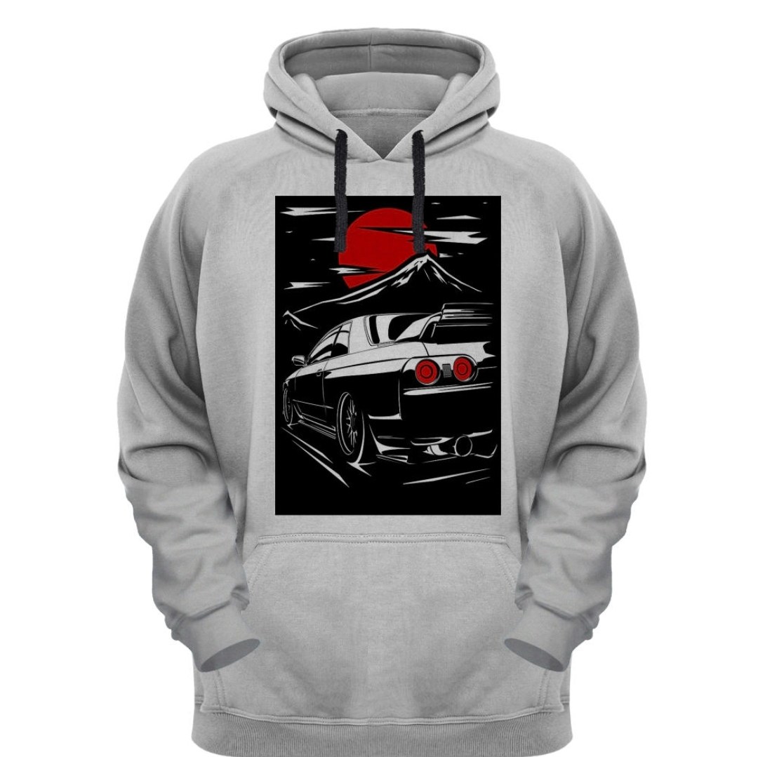 هودی طوسی رنگ اسپرت طرح ماشین  جنس  تو کرکی کلاه دار