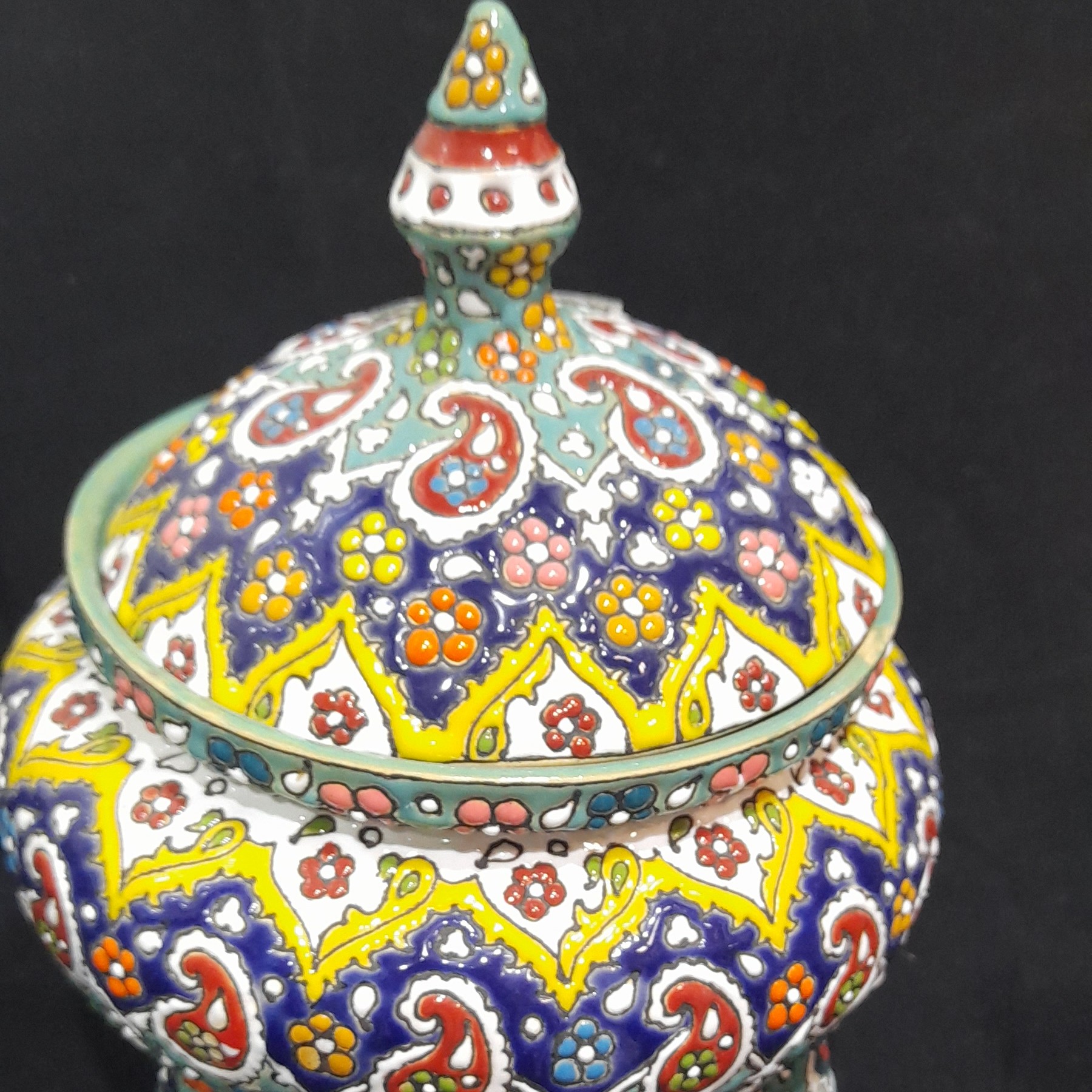 شکلات خوری 3 پایه بزرگ مینا کاری