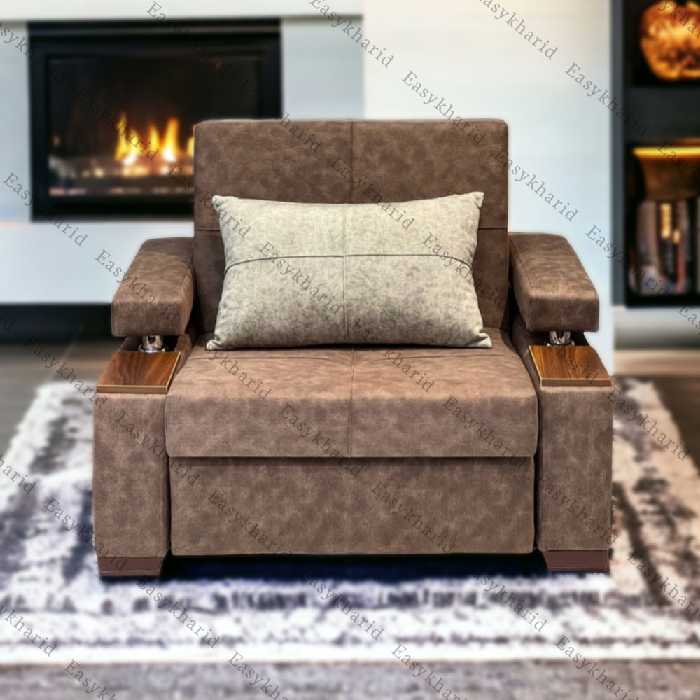 مبل تختخواب شو 1 نفره مدل رایکا دسته کنسولی