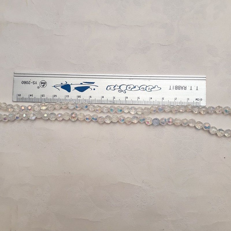 مهره طرح کریستال سفید هفت رنگ(ریسه یک متری)