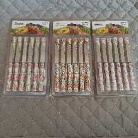 کارد میوه خوری 12 تایی مارک ماربلا طرح سرامیکی جنس عالی طرح گل دار نارنجی    