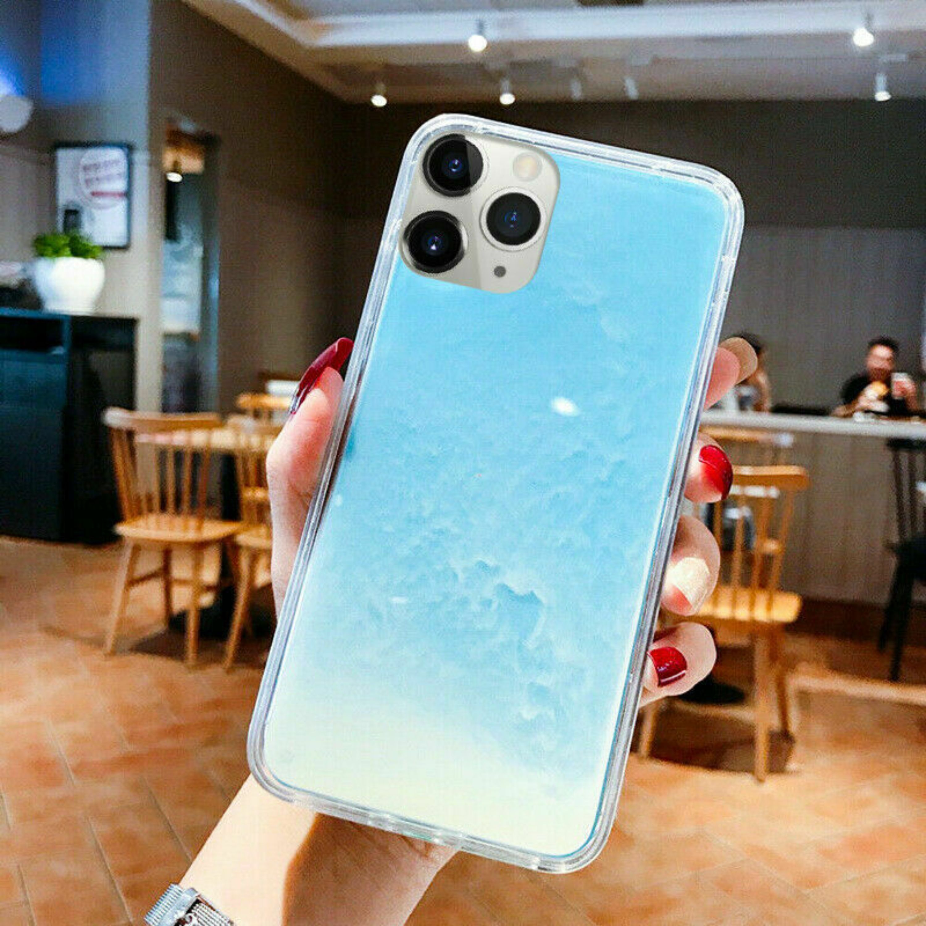 قاب موبایل لیکویید شبرنگ مناسب برای آیفون 11 (آبی)