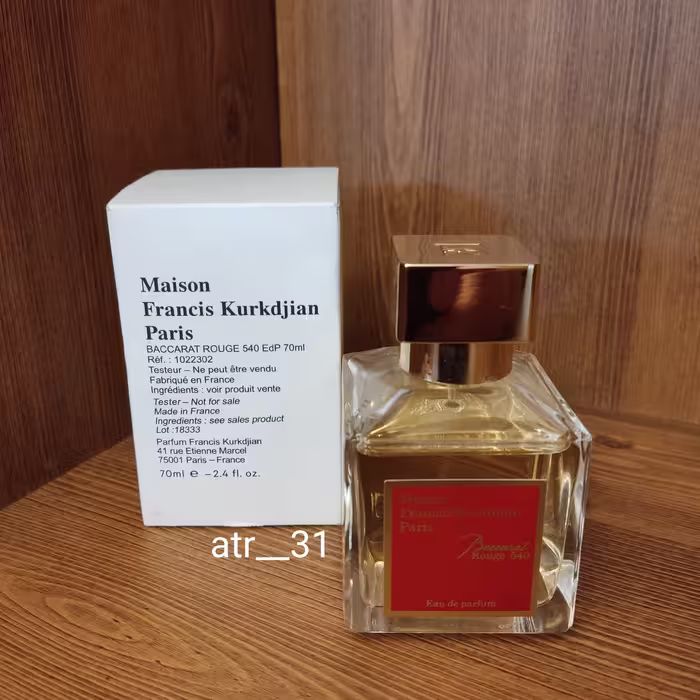 تستر ادکلن باکارات رژ طلایی (محصول اورجینال نمیباشد) اماراتی کیفیت خیلی خوب Baccarat Rouge 540 