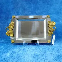 سینی پذیرایی استیل نگار کوچک مدل رز کد 310 با ارسال رایگان