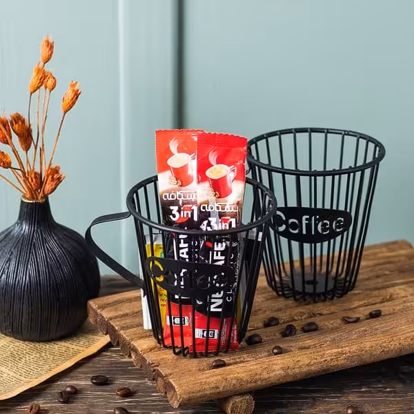 استند دسته دار coffee , جنس فلزی ، مشکی مات