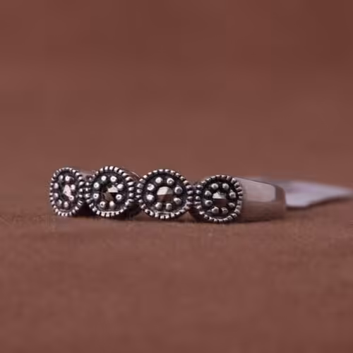 انگشتر حلقه نقره مارکازیت زنانه