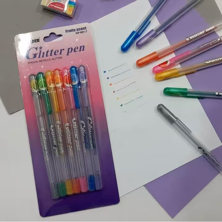 خودکار  اکلیلی میوه ای عطری بسته 7رنگ