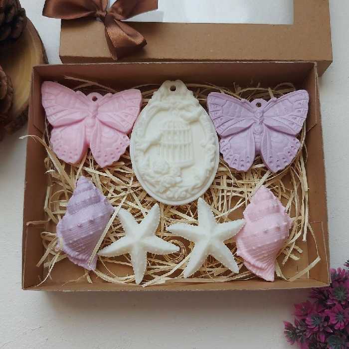 کد25-صابون قاب قفس و پروانه آویز