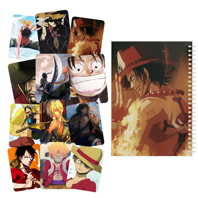 دفتر مشق باژیکان طرح One Piece کد 20213816 به همراه استیکر لپ تاپ مجموعه 13 عددی