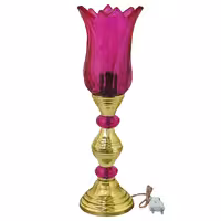 شمعدان آباژور لاله قلبی لامپ خور تکی (رنگ صورتی)
