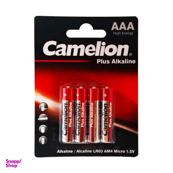 باتری نیم قلمی کملیون مدل Plus Alkaline بسته 4 عددی