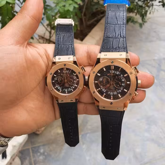 ساعت مچی ست مردانه و زنانه هابلوت بند رابر موتور ژاپن