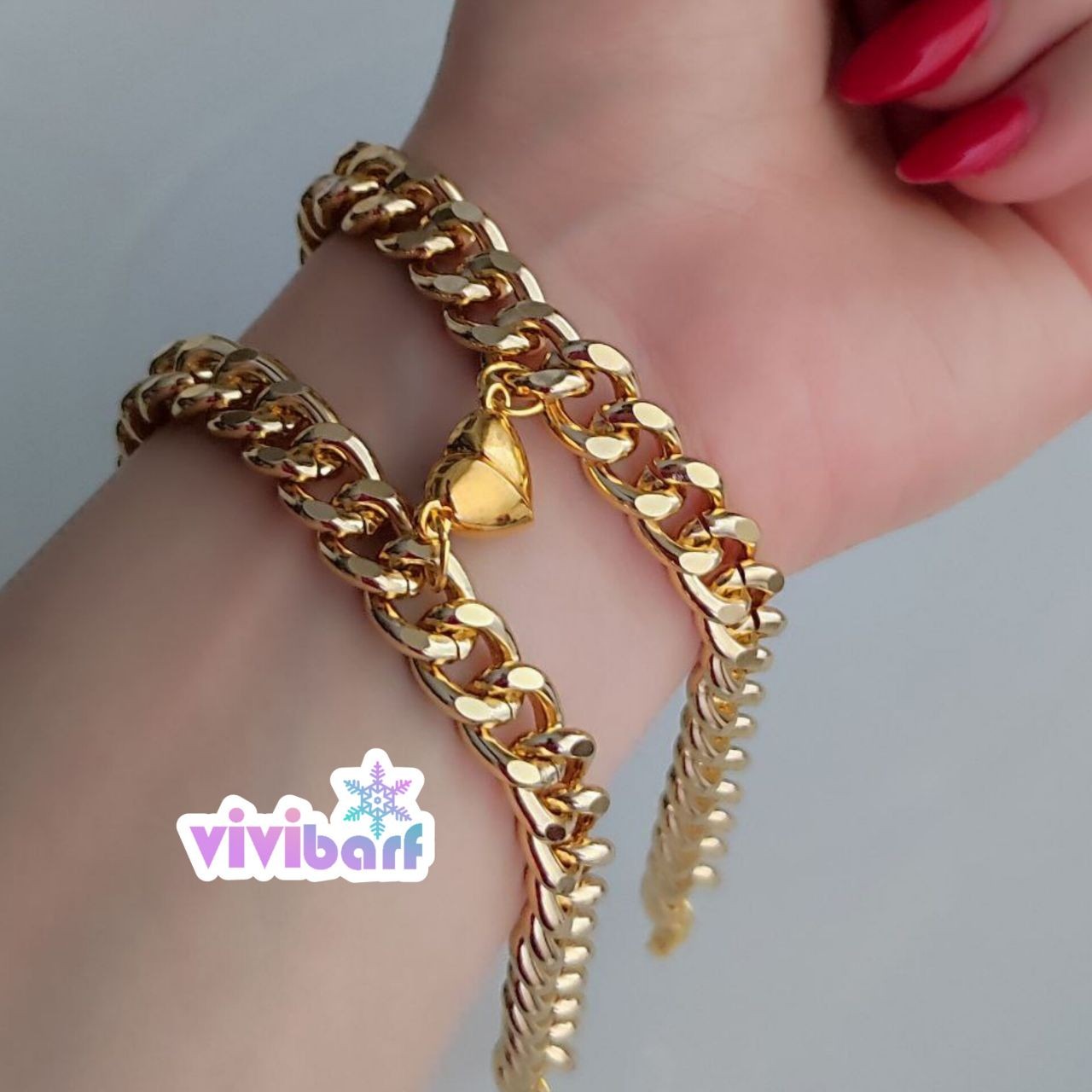 جفت دستبند دوستی  عشق استیل کارتیه با قلب مگنتی