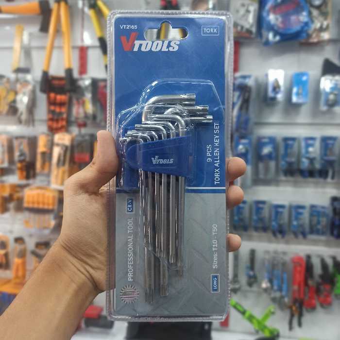 ست 9 عددی آچار آلن ستاره ای - برند وی تولز (Vtools)