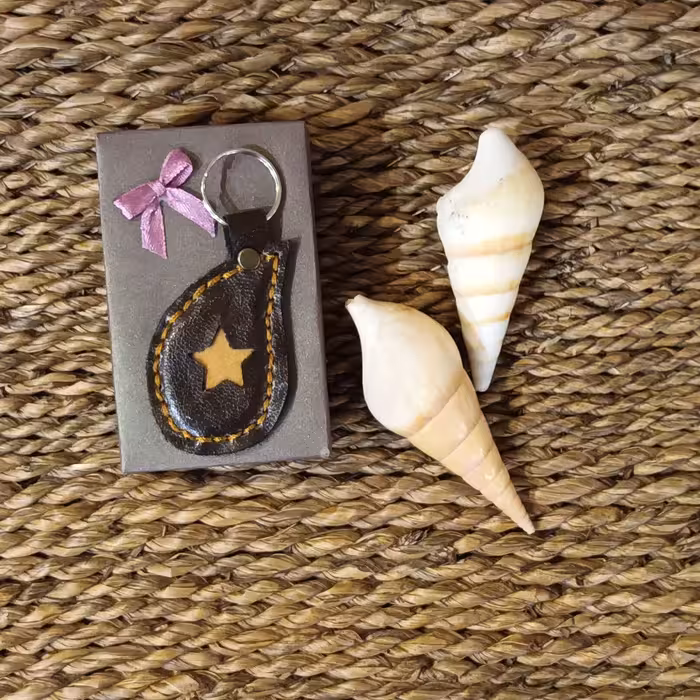 جا کلیدی چرم مصنوعی دست دوز طرح بته جقه