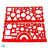 خط کش شابلون دار اشکال هندسی متنوع 2 عددی ژله ای