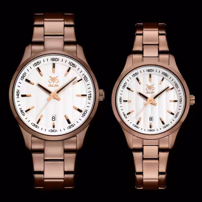 ست ساعت اوبلاک زنانه و مردانه مدل آلما قهوه ای oblak