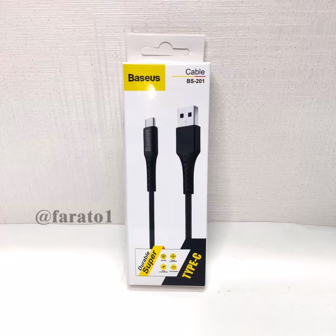 کابل شارژر ضد برش فست تایپ سی BASEUS مدل BS-201