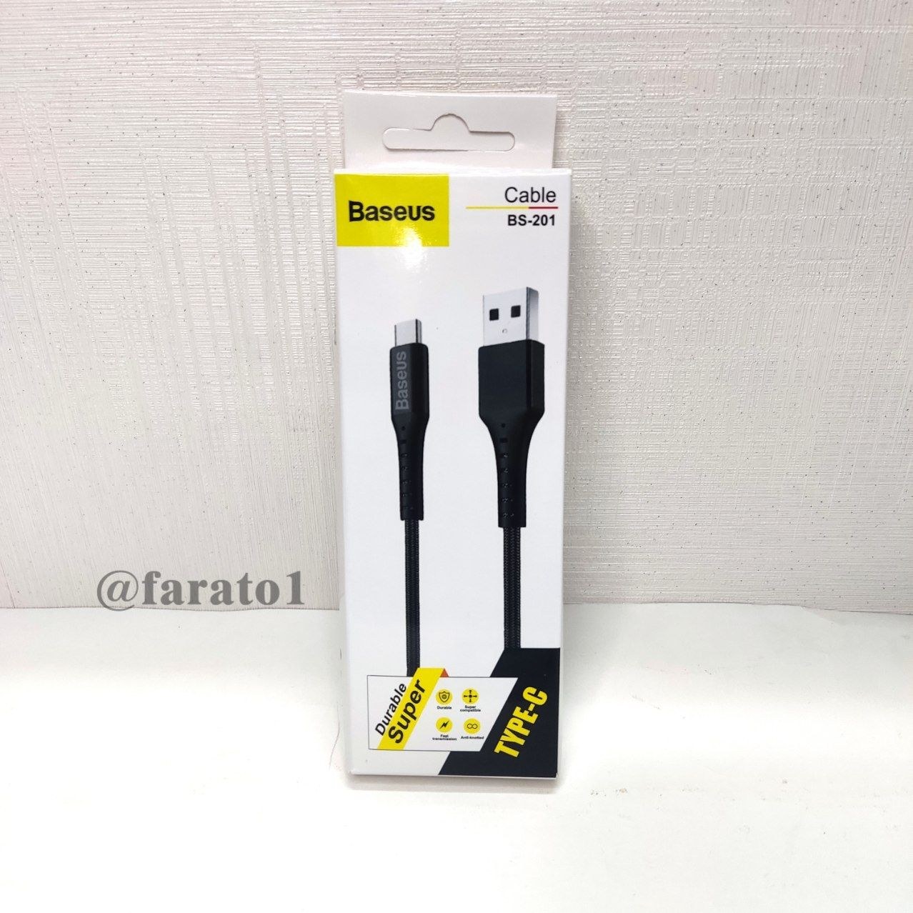 کابل شارژر ضد برش فست تایپ سی BASEUS مدل BS-201