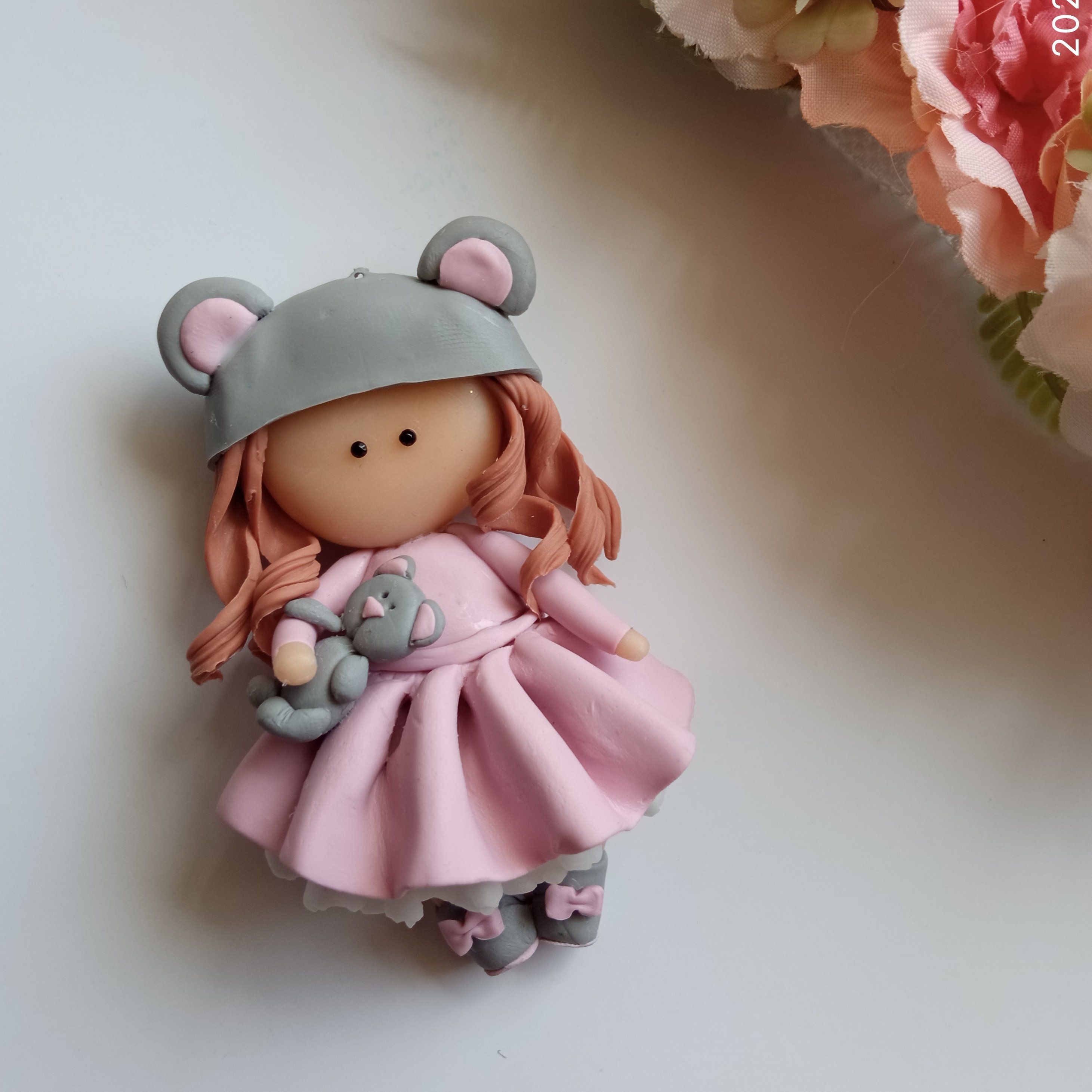 پیکسل خمیری دخترونه طرح دختر خرسی 